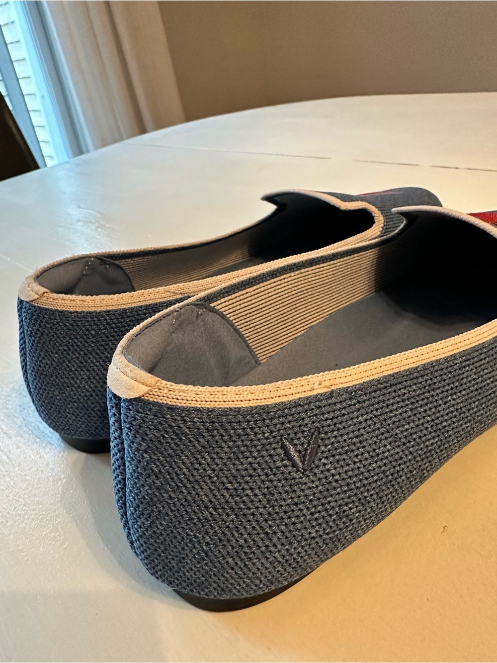 VIVAIA Blue Embroidered Slip-On Loafers - Picture 3 of 8